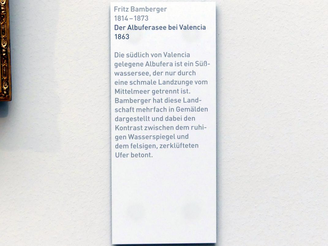 Fritz Bamberger (1862–1868), Der Albuferasee bei Valencia, München, Neue Pinakothek in der Sammlung Schack, Saal 18, 1863, Bild 2/2