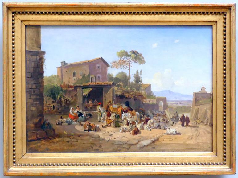 Heinrich Bürkel (1831–1851): Trattoria bei der Porta San Sebastiano vor Rom, um 1830–1832