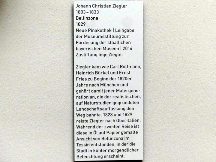 Johann Christian Ziegler (1829), Bellinzona, München, Neue Pinakothek in der Sammlung Schack, Saal 19, 1829, Bild 2/2