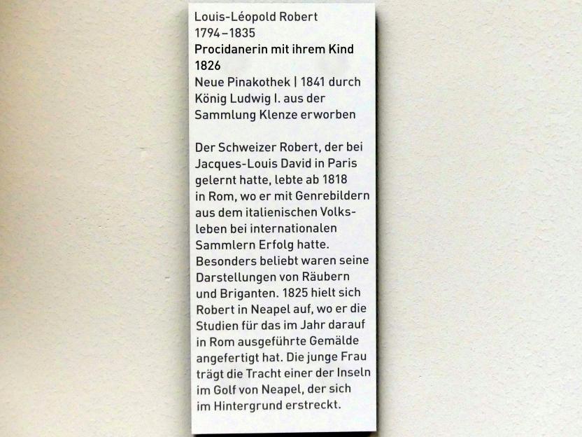 Louis Léopold Robert (1824–1826), Procidanerin mit ihrem Kind, München, Neue Pinakothek in der Sammlung Schack, Saal 19, 1826, Bild 2/2