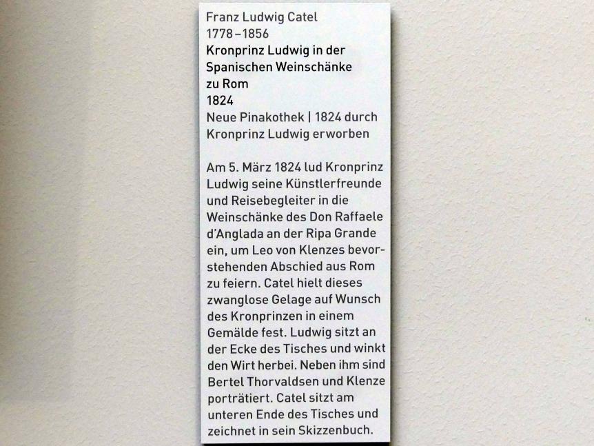 Franz Ludwig Catel (1818–1852), Kronprinz Ludwig in der Spanischen Weinschänke zu Rom, München, Neue Pinakothek in der Sammlung Schack, Saal 19, 1824, Bild 2/2