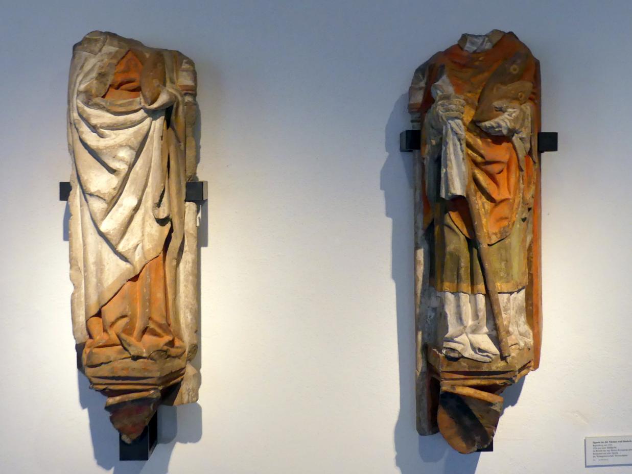Figuren der hll. Nikolaus und Elisabeth, Regensburg, ehem. Franziskanerkloster St. Salvator, heute Museum, jetzt Regensburg, Historisches Museum, um 1436