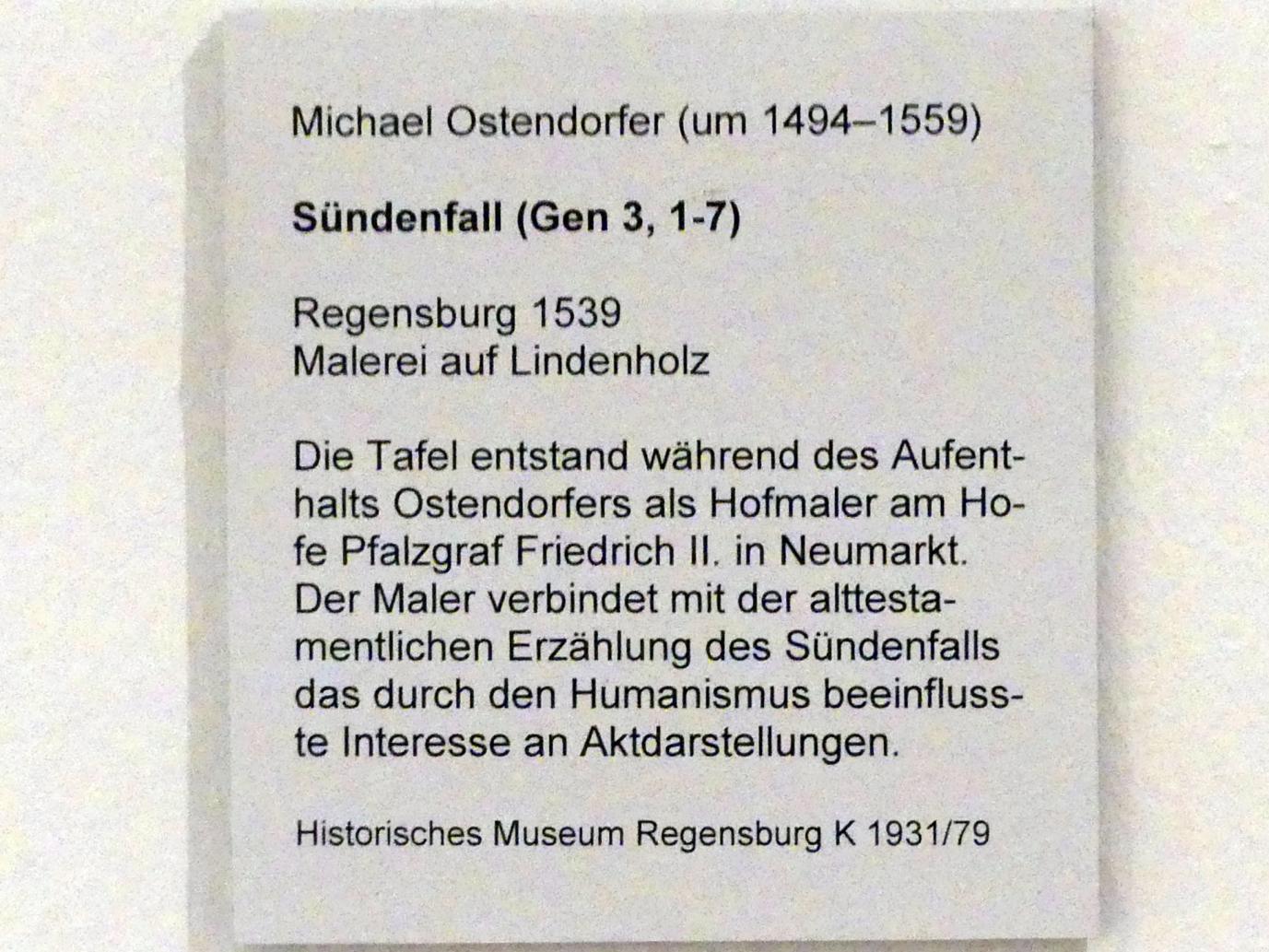 Michael Ostendorfer (1520–1552), Sündenfall (Gen. 3, 1-7), Regensburg, Historisches Museum, 1539, Bild 2/2