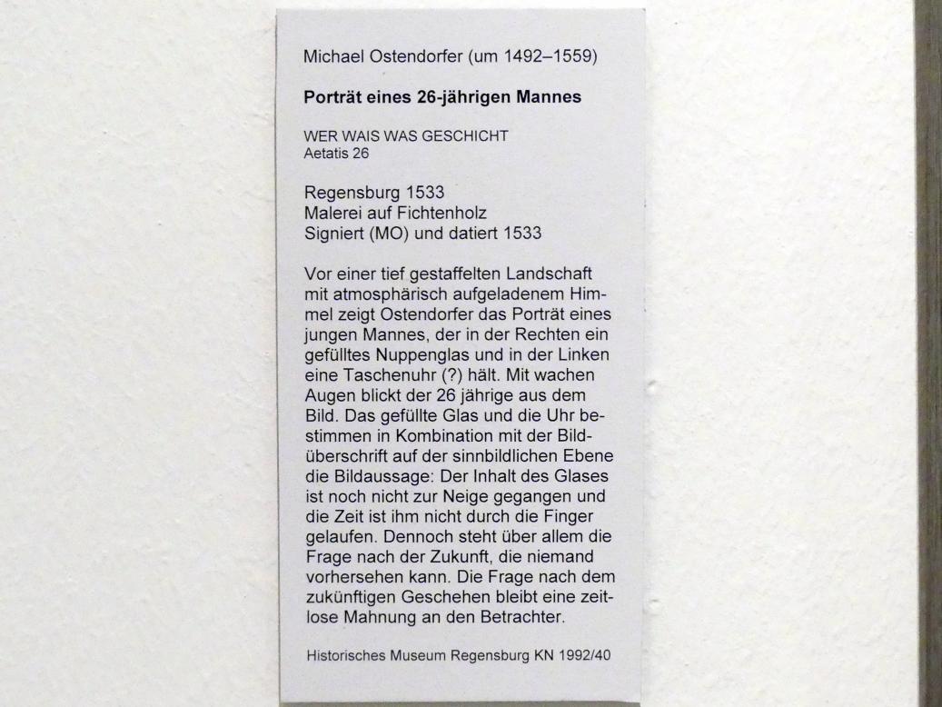 Michael Ostendorfer (1520–1552), Porträt eines 26-jährigen Mannes, Regensburg, Historisches Museum, 1533, Bild 2/2