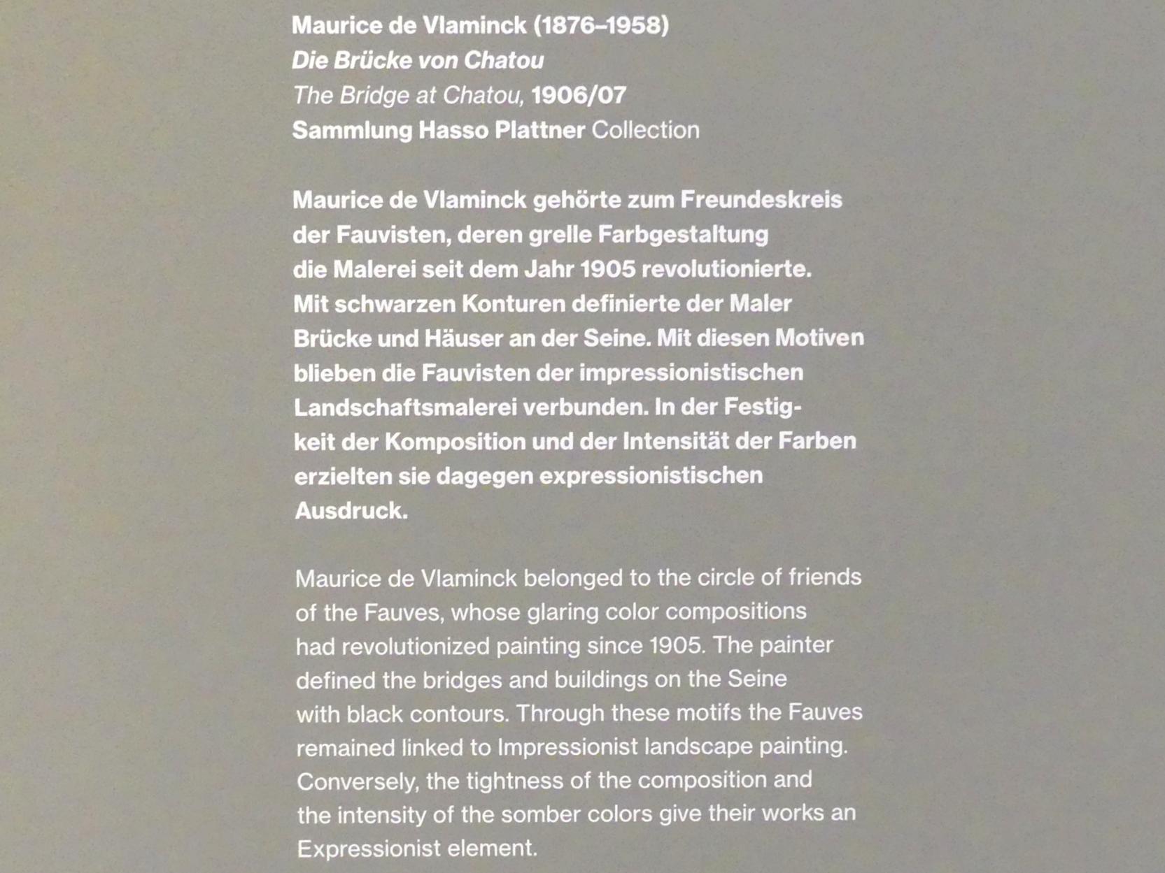 Maurice de Vlaminck (1905–1930), Die Brücke von Chatou, Potsdam, Museum Barberini, Saal B3, 1906–1907, Bild 2/2