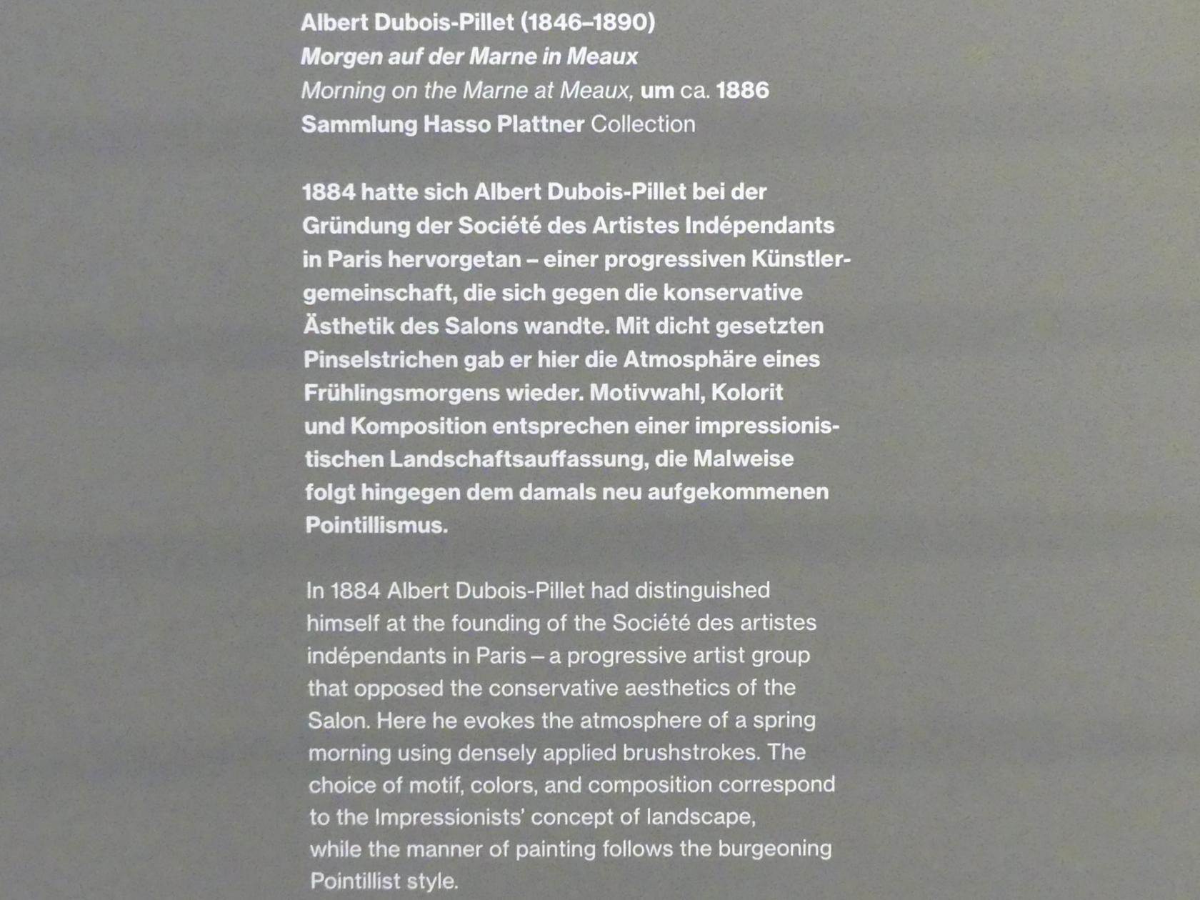 Albert Dubois-Pillet (1886), Morgen auf der Marne in Meaux, Potsdam, Museum Barberini, Saal B3, um 1886, Bild 2/2
