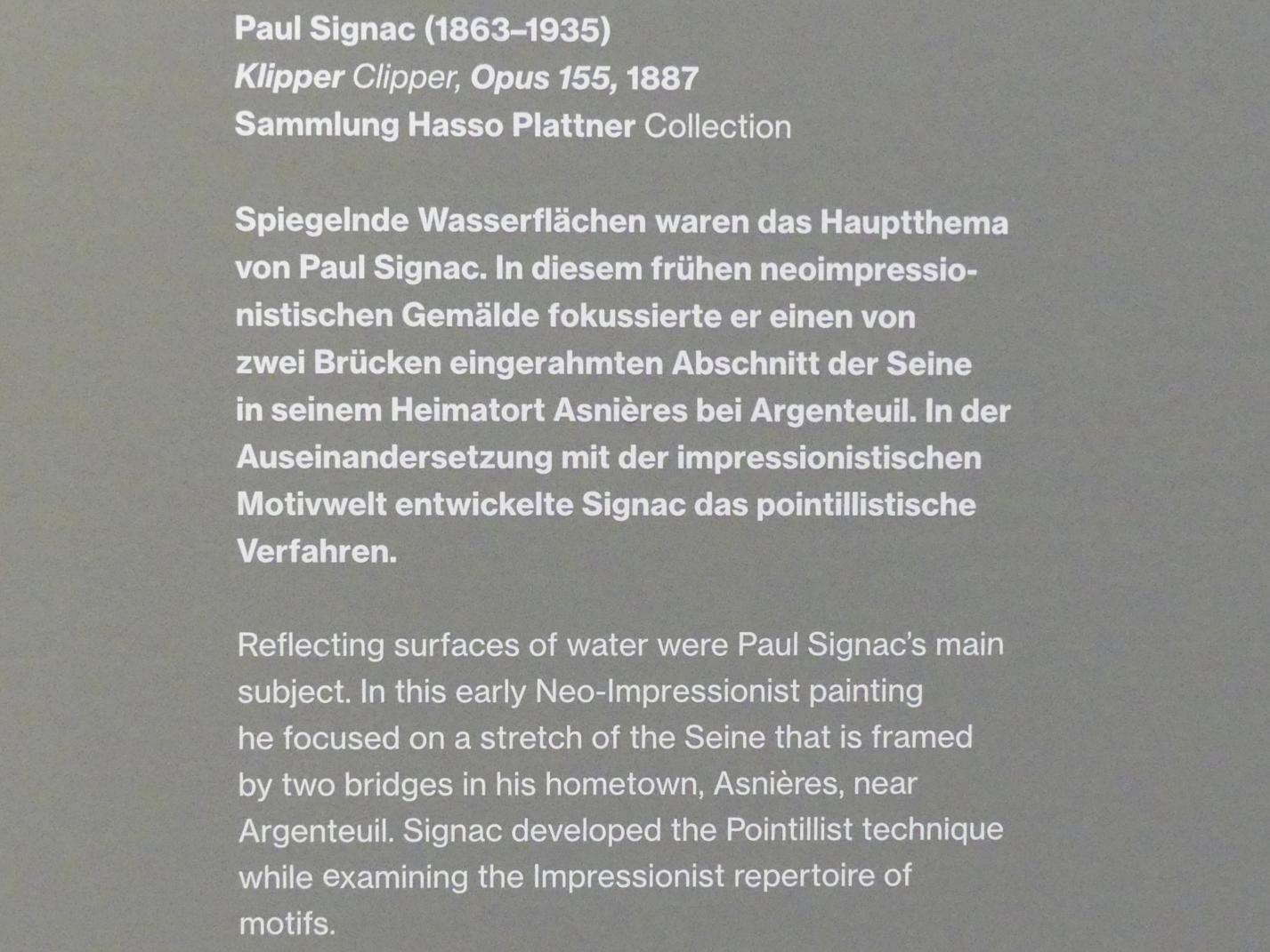 Paul Signac (1883–1933), Klipper, Opus 155, Potsdam, Museum Barberini, Saal B3, 1887, Bild 2/2