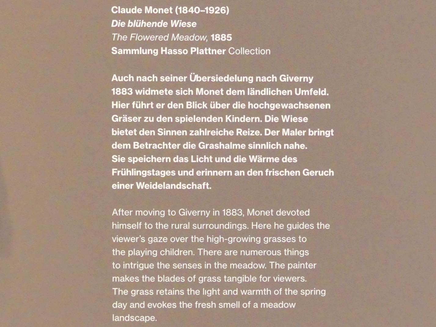 Claude Monet (1864–1925), Die blühende Wiese, Potsdam, Museum Barberini, Saal B6, 1885, Bild 2/2