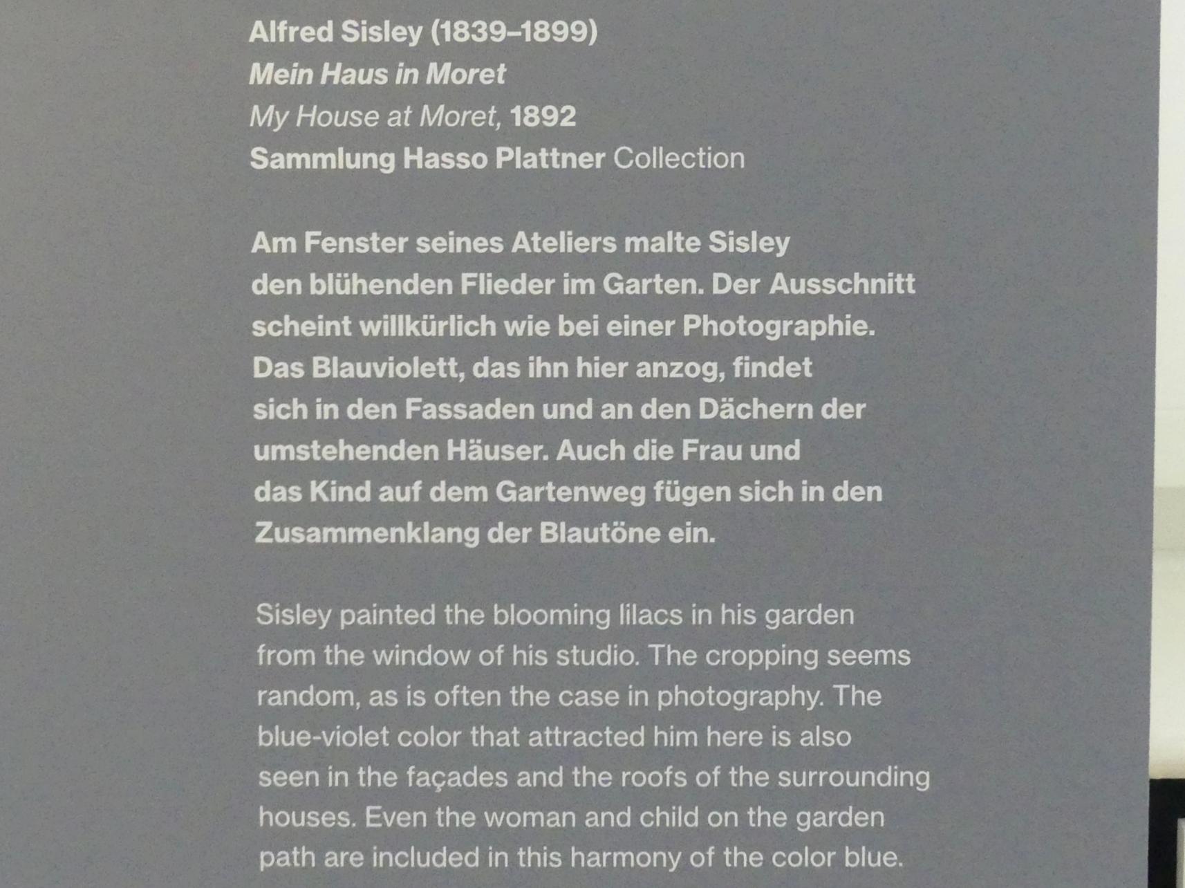Alfred Sisley (1872–1896), Mein Haus in Moret, Potsdam, Museum Barberini, Saal B8, 1892, Bild 2/2