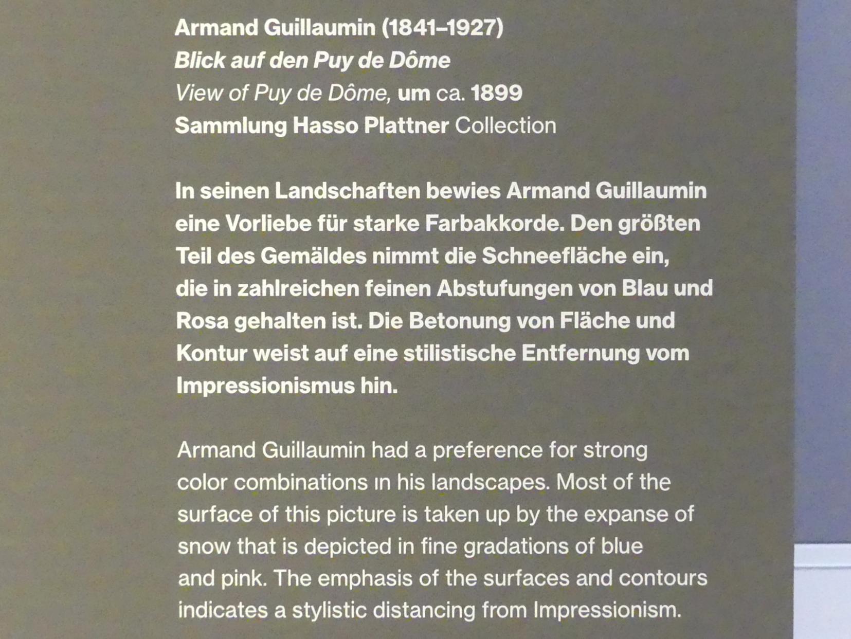 Armand Guillaumin (1869–1899), Blick auf den Puy de Dôme, Potsdam, Museum Barberini, Saal A8, um 1899, Bild 2/2