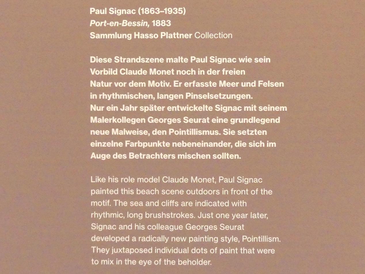Paul Signac (1883–1933), Port-en-Bessin, Potsdam, Museum Barberini, Saal A6, 1883, Bild 2/2