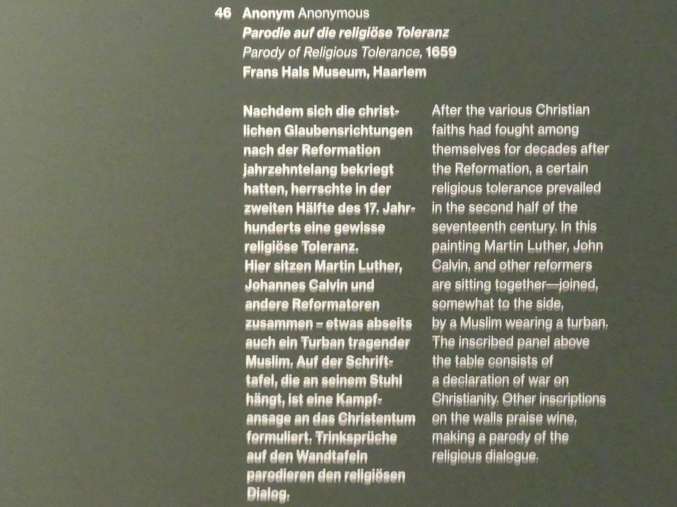 Parodie auf die religiöse Toleranz, Potsdam, Museum Barberini, Ausstellung "Rembrandts Orient" vom 13.03.-27.06.2021, Saal A4, 1659, Bild 2/2