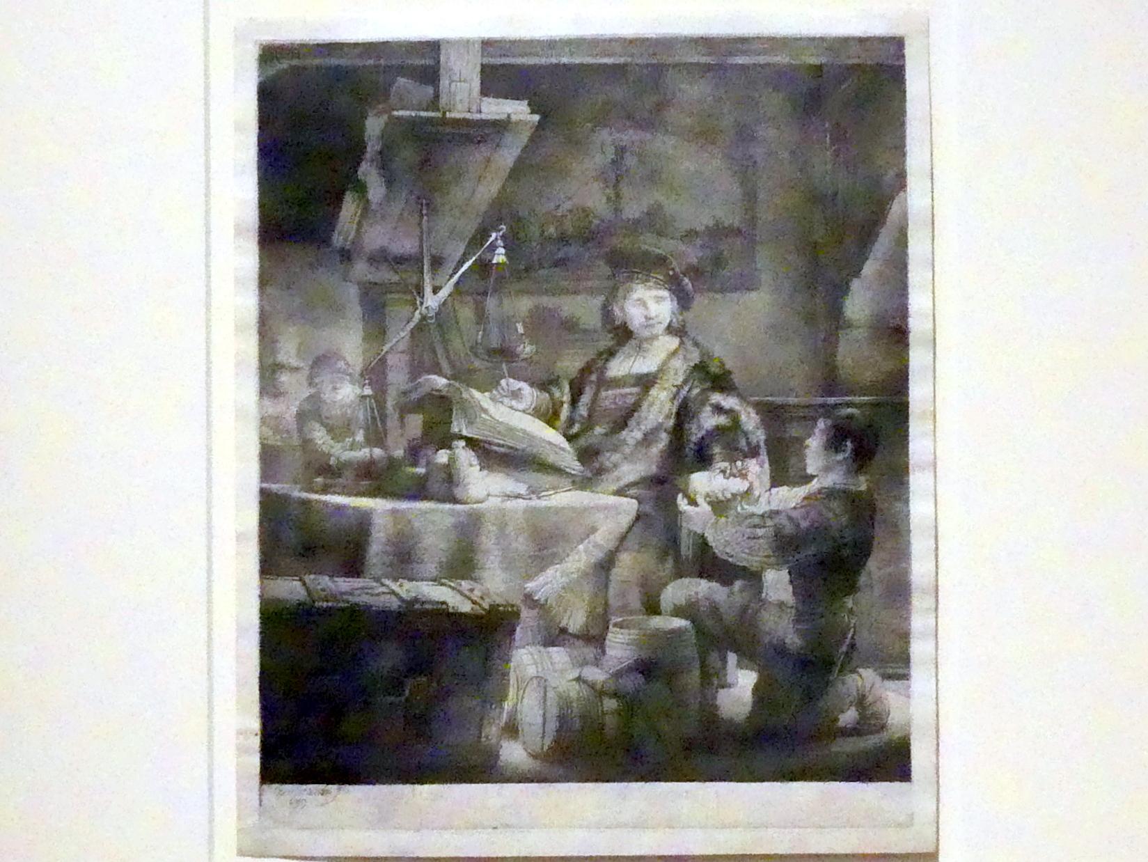 Rembrandt (Rembrandt Harmenszoon van Rijn) (1627–1669), Der Steuereinnehmer Jan Wtenbogaert (Der Goldwäger), Potsdam, Museum Barberini, Ausstellung "Rembrandts Orient" vom 13.03.-27.06.2021, Saal A4, 1639, Bild 2/3
