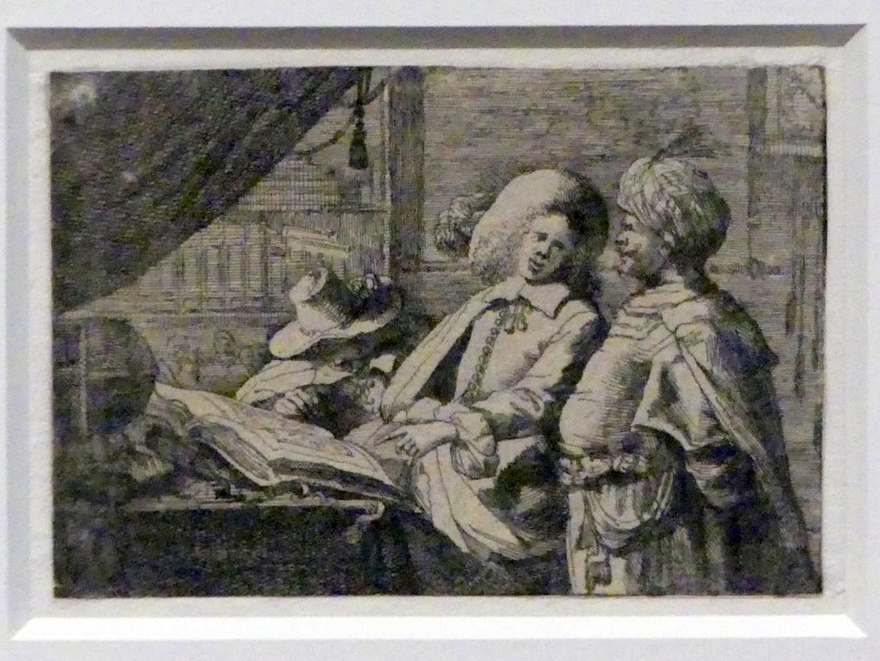 Drei Männer mit einem Folianten in einem Kontor, 17. Jahrhundert, Potsdam, Museum Barberini, Ausstellung "Rembrandts Orient" vom 13.03.-27.06.2021, Saal A4, Undatiert, Bild 2/3