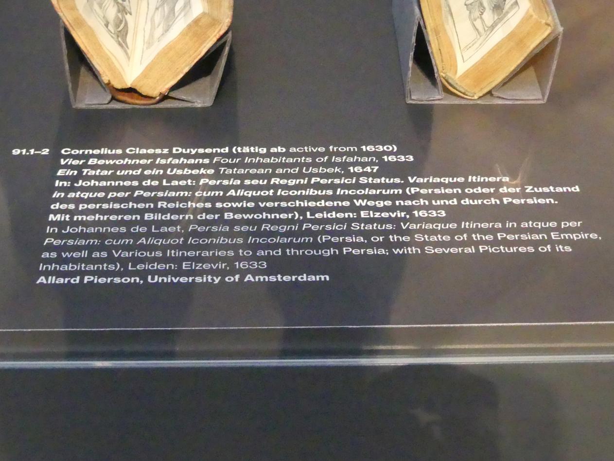 Cornelius Claeszoon Duysend (1633–1647), Vier Bewohner Isfahans, Potsdam, Museum Barberini, Ausstellung "Rembrandts Orient" vom 13.03.-27.06.2021, Saal A5, 1633, Bild 2/3