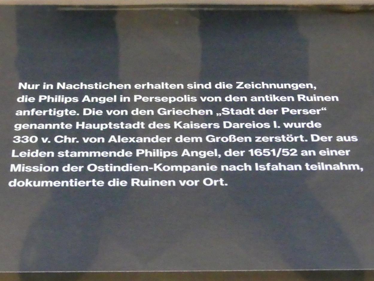 Jan Caspar Philips (Undatiert), Ruinen des Dariuspalastes, gelegen im alten Persepolis, von Alexander dem Großen zerstört, Potsdam, Museum Barberini, Ausstellung "Rembrandts Orient" vom 13.03.-27.06.2021, Saal A5, Undatiert, Bild 3/3