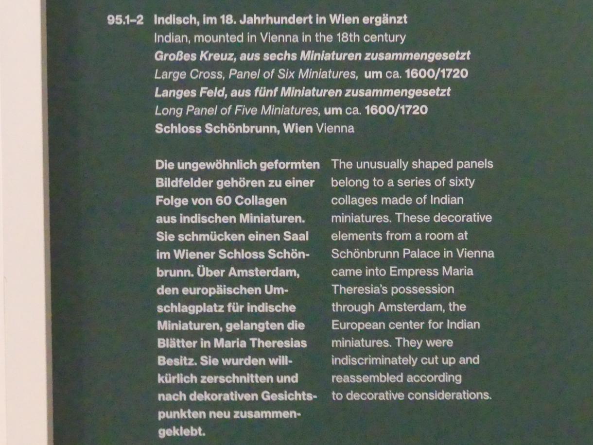Großes Kreuz, aus sechs Miniaturen zusammengesetzt, Potsdam, Museum Barberini, Ausstellung "Rembrandts Orient" vom 13.03.-27.06.2021, Saal A5, um 1600, Bild 2/2