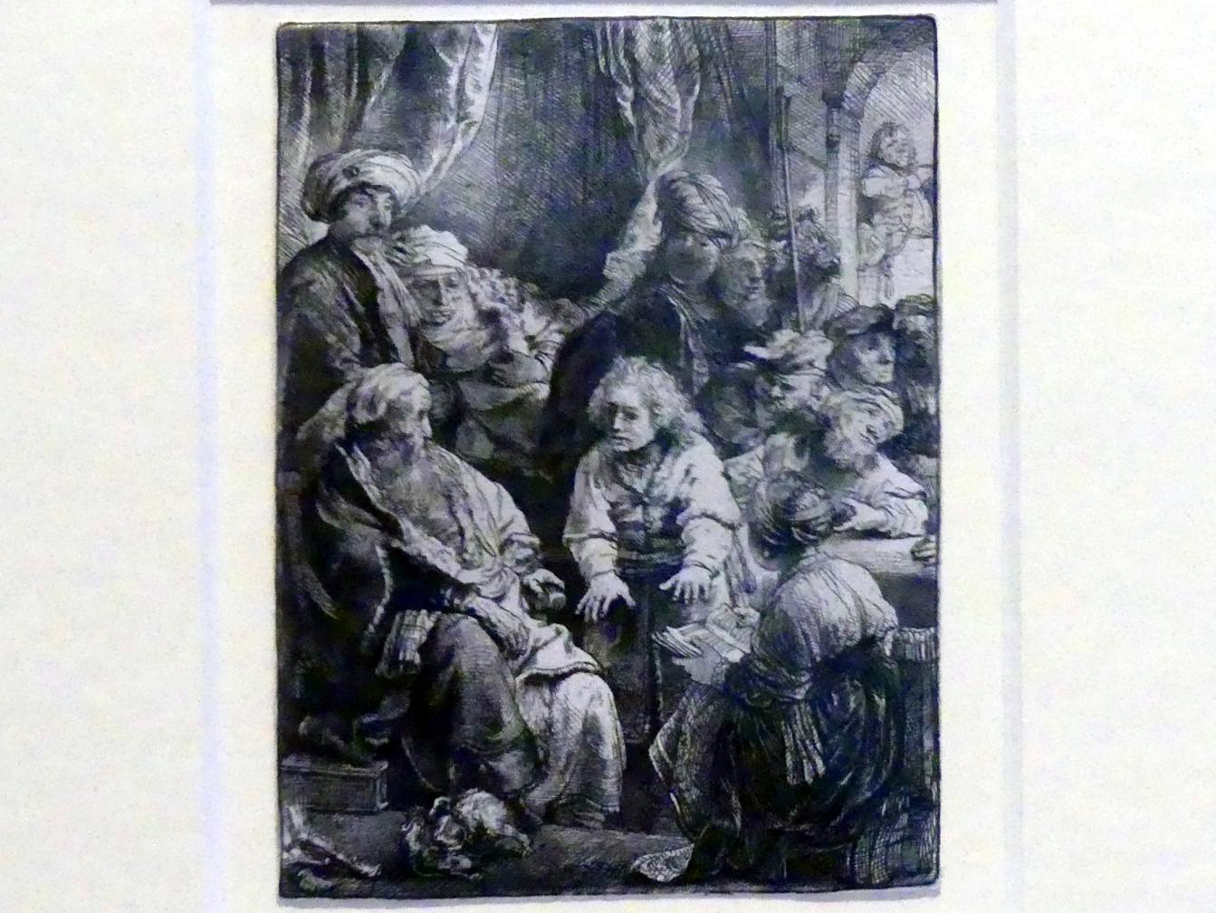 Rembrandt (Rembrandt Harmenszoon van Rijn) (1627–1669), Josef erzählt seine Träume, Potsdam, Museum Barberini, Ausstellung "Rembrandts Orient" vom 13.03.-27.06.2021, Saal A5a, 1638, Bild 2/3