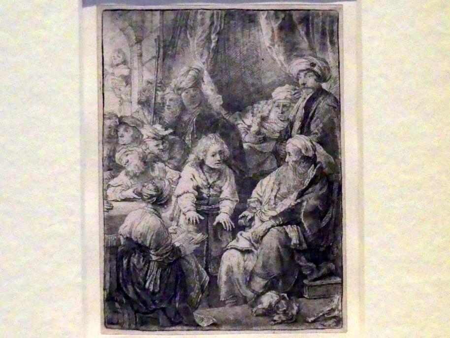 Rembrandt (Rembrandt Harmenszoon van Rijn) (1627–1669), Josef erzählt seine Träume, Potsdam, Museum Barberini, Ausstellung "Rembrandts Orient" vom 13.03.-27.06.2021, Saal A5a, 1638, Bild 2/3