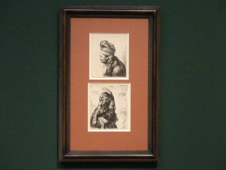 Rembrandt (Rembrandt Harmenszoon van Rijn) (1627–1669), Dritter Orientalenkopf, Potsdam, Museum Barberini, Ausstellung "Rembrandts Orient" vom 13.03.-27.06.2021, Saal B5, 1635