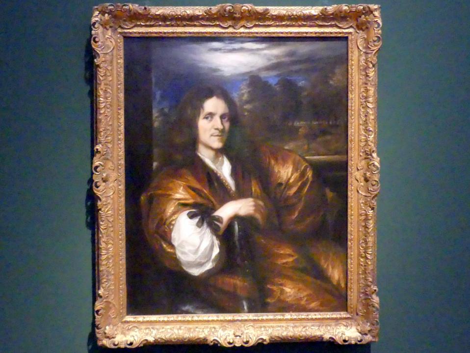 Jan Lievens (1628–1654), Selbstbildnis, Potsdam, Museum Barberini, Ausstellung "Rembrandts Orient" vom 13.03.-27.06.2021, Saal A1, um 1650–1654, Bild 1/2