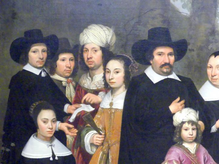 Aelbert Cuyp (1640–1667), Gruppenbildnis der Familie Sam, Potsdam, Museum Barberini, Ausstellung "Rembrandts Orient" vom 13.03.-27.06.2021, Saal A1, um 1653, Bild 2/4