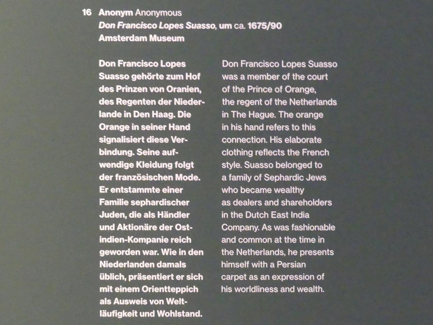 Don Francisco Lopes Suasso, Potsdam, Museum Barberini, Ausstellung "Rembrandts Orient" vom 13.03.-27.06.2021, Saal A1, um 1675–1690, Bild 2/2