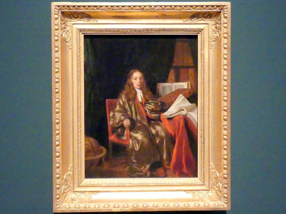 Nicolaes Maes (1652–1687), Junger Gelehrter im Lehnstuhl, Potsdam, Museum Barberini, Ausstellung "Rembrandts Orient" vom 13.03.-27.06.2021, Saal A1, um 1655–1660