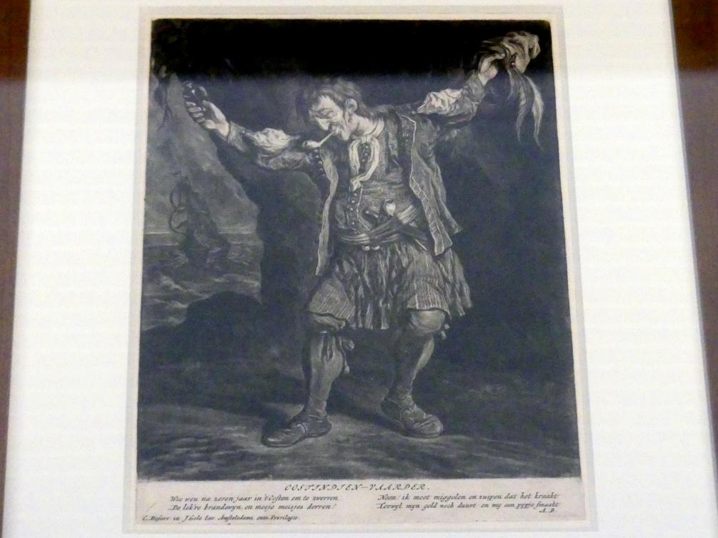 Cornelis Dusart (1685–1695), Ostindien-Fahrer, Potsdam, Museum Barberini, Ausstellung "Rembrandts Orient" vom 13.03.-27.06.2021, Saal A2, 1695, Bild 2/3