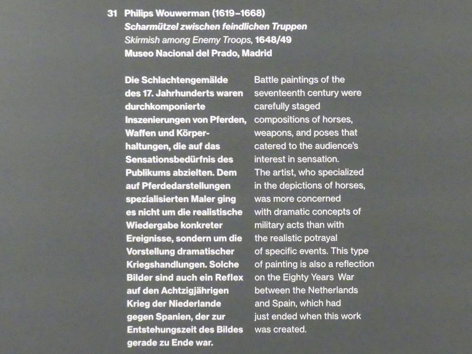 Philips Wouwerman (1645–1665), Scharmützel zwischen feindlichen Truppen, Potsdam, Museum Barberini, Ausstellung "Rembrandts Orient" vom 13.03.-27.06.2021, Saal A2, 1648–1649, Bild 2/2