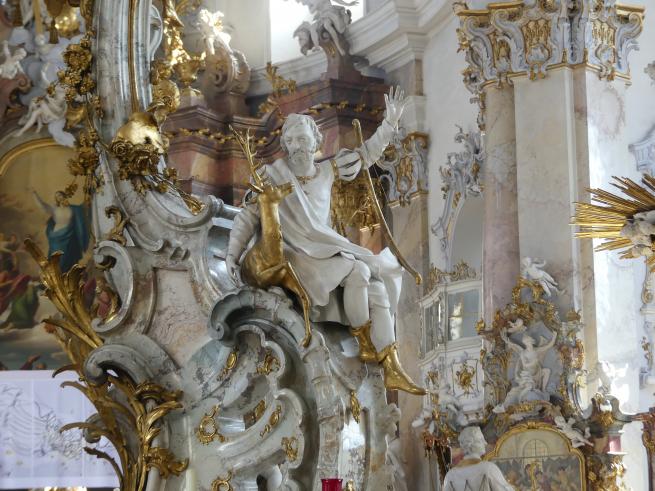Johann Michael Feuchtmayer der Jüngere (Johann Michael II Feichtmayr) (1732–1767), Gnadenrotunde mit Gnadenaltar, Vierzehnheiligen (Bad Staffelstein), Pfarr- und Wallfahrtskirche Mariä Himmelfahrt, 1763–1772, Bild 14/26