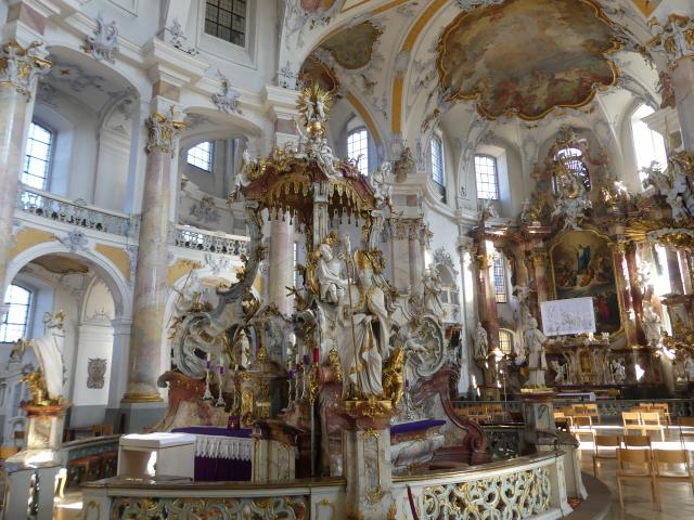 Johann Michael Feuchtmayer der Jüngere (Johann Michael II Feichtmayr) (1732–1767), Gnadenrotunde mit Gnadenaltar, Vierzehnheiligen (Bad Staffelstein), Pfarr- und Wallfahrtskirche Mariä Himmelfahrt, 1763–1772, Bild 16/26