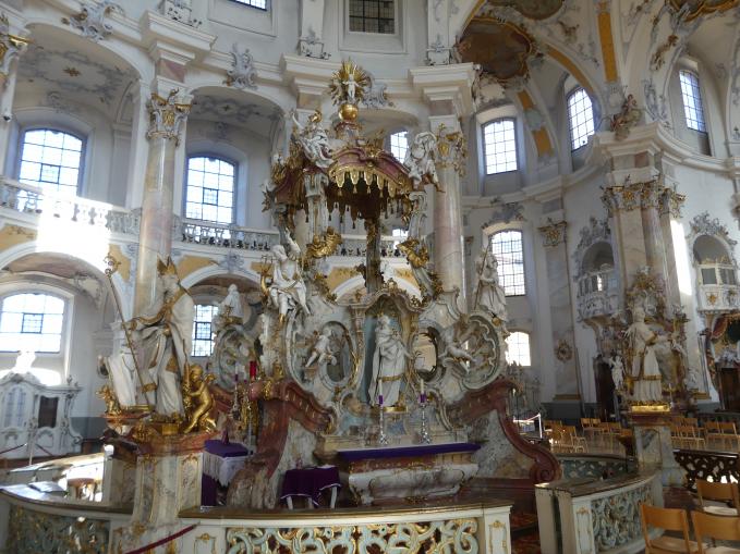 Johann Michael Feuchtmayer der Jüngere (Johann Michael II Feichtmayr) (1732–1767), Gnadenrotunde mit Gnadenaltar, Vierzehnheiligen (Bad Staffelstein), Pfarr- und Wallfahrtskirche Mariä Himmelfahrt, 1763–1772, Bild 18/26