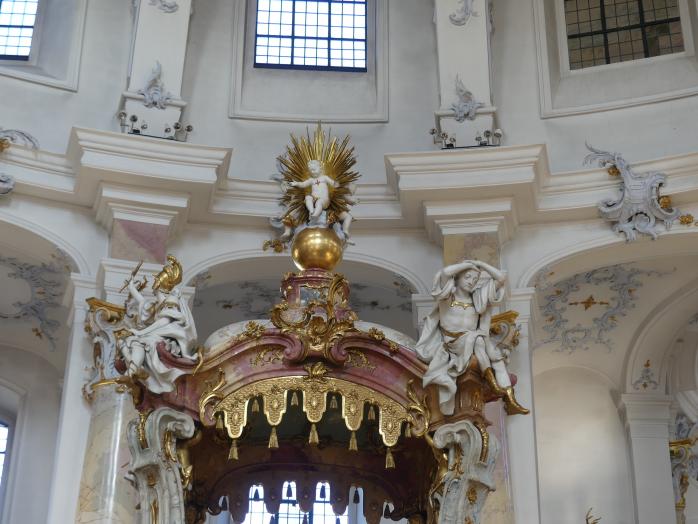 Johann Michael Feuchtmayer der Jüngere (Johann Michael II Feichtmayr) (1732–1767), Gnadenrotunde mit Gnadenaltar, Vierzehnheiligen (Bad Staffelstein), Pfarr- und Wallfahrtskirche Mariä Himmelfahrt, 1763–1772, Bild 21/26