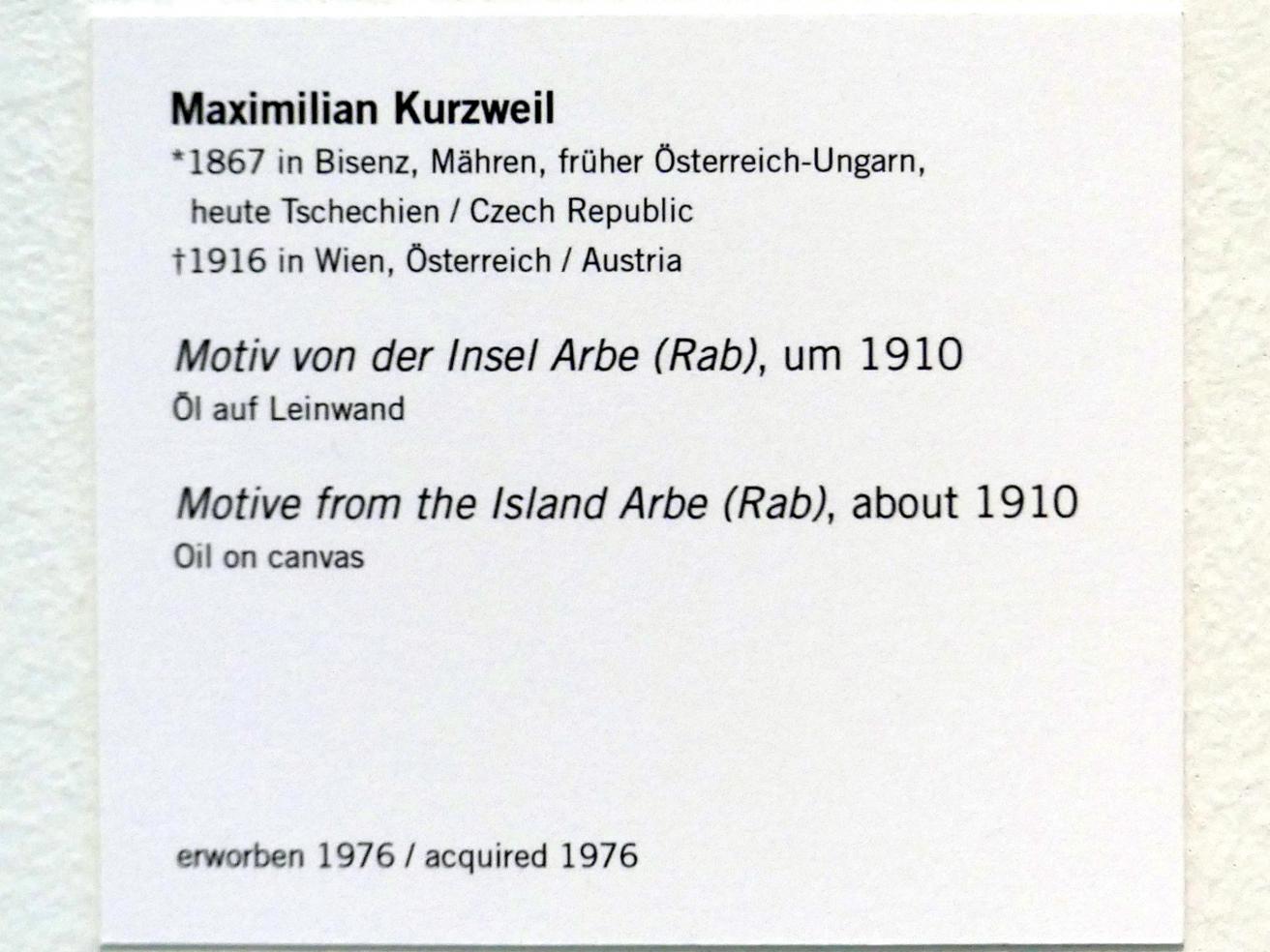 Max Kurzweil (1907–1910), Motiv von der Insel Arbe (Rab), Linz, Lentos Kunstmuseum Linz, Saal 2 - Wien um 1900, um 1910, Bild 2/2