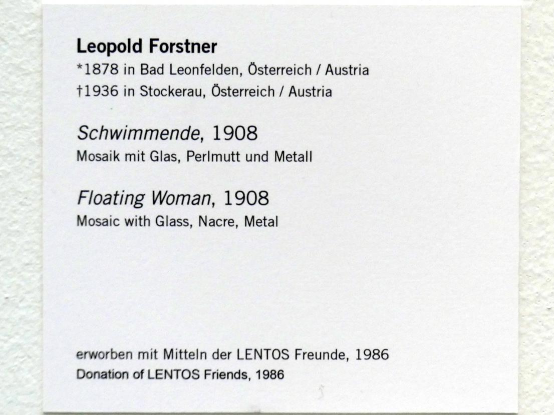 Leopold Forstner (1908), Schwimmende, Linz, Lentos Kunstmuseum Linz, Saal 2 - Wien um 1900, 1908, Bild 2/2