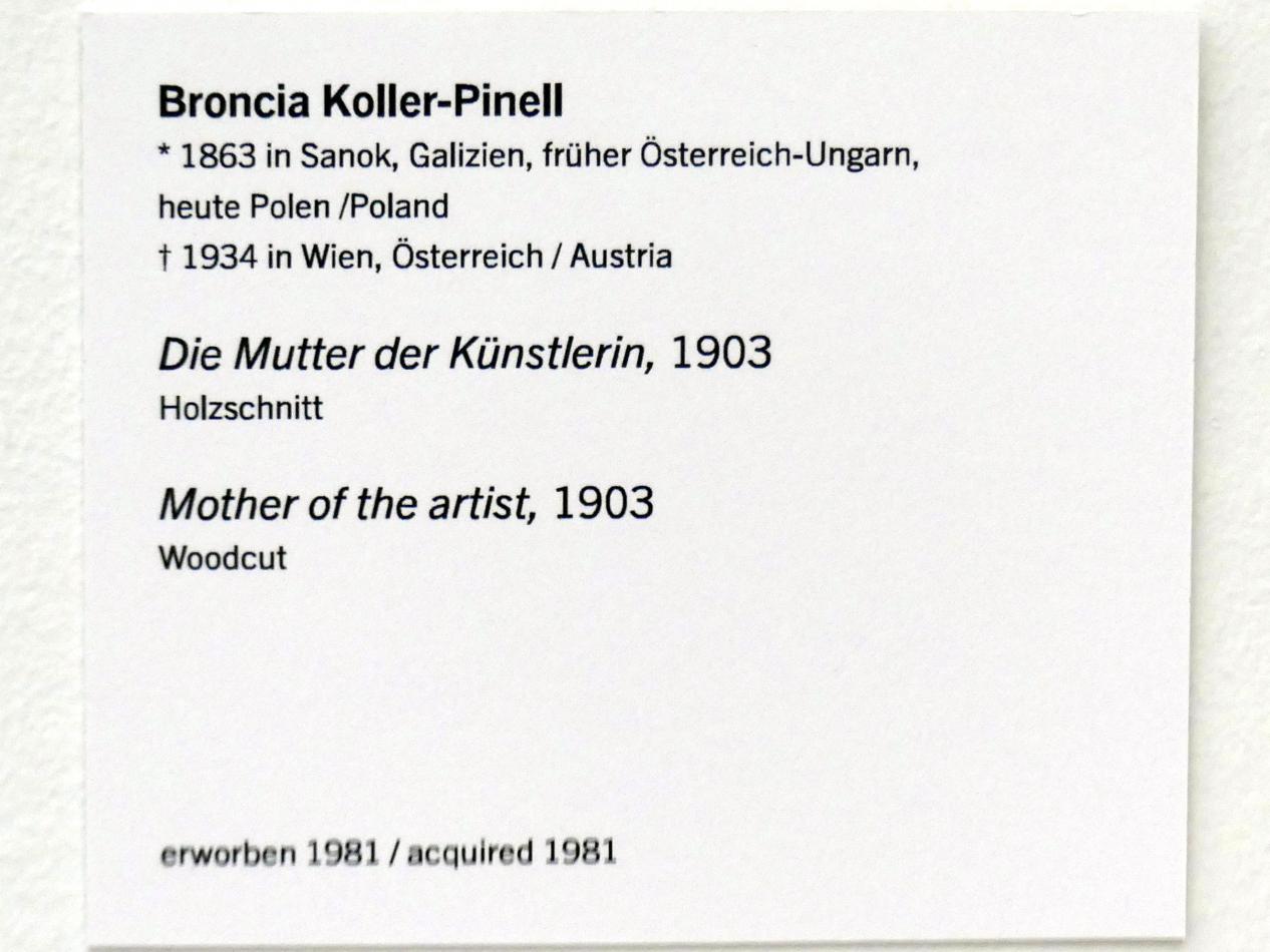 Broncia Koller-Pinell (1895–1914), Die Mutter der Künstlerin, Linz, Lentos Kunstmuseum Linz, Saal 2 - Wien um 1900, 1903, Bild 3/3
