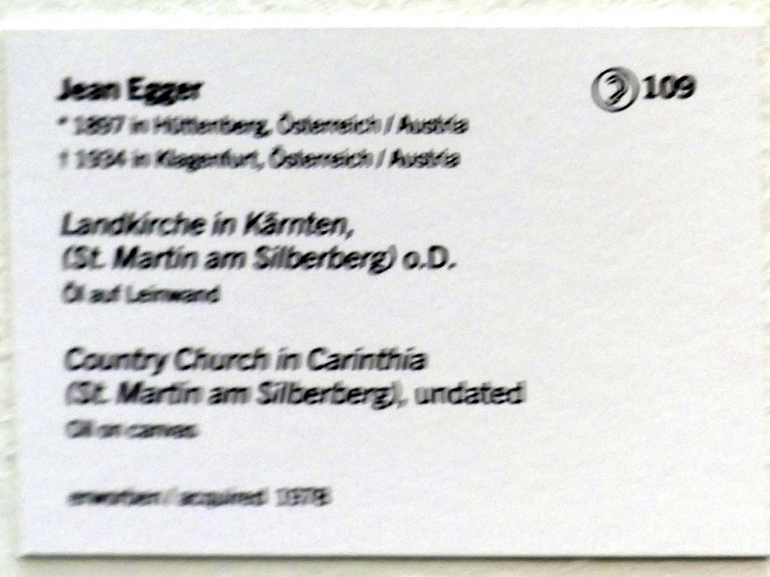 Jean Egger (Undatiert), Landkirche in Kärnten (St. Martin am Silberberg), Linz, Lentos Kunstmuseum Linz, Saal 3 - Wege zur Abstraktion, Undatiert, Bild 2/2