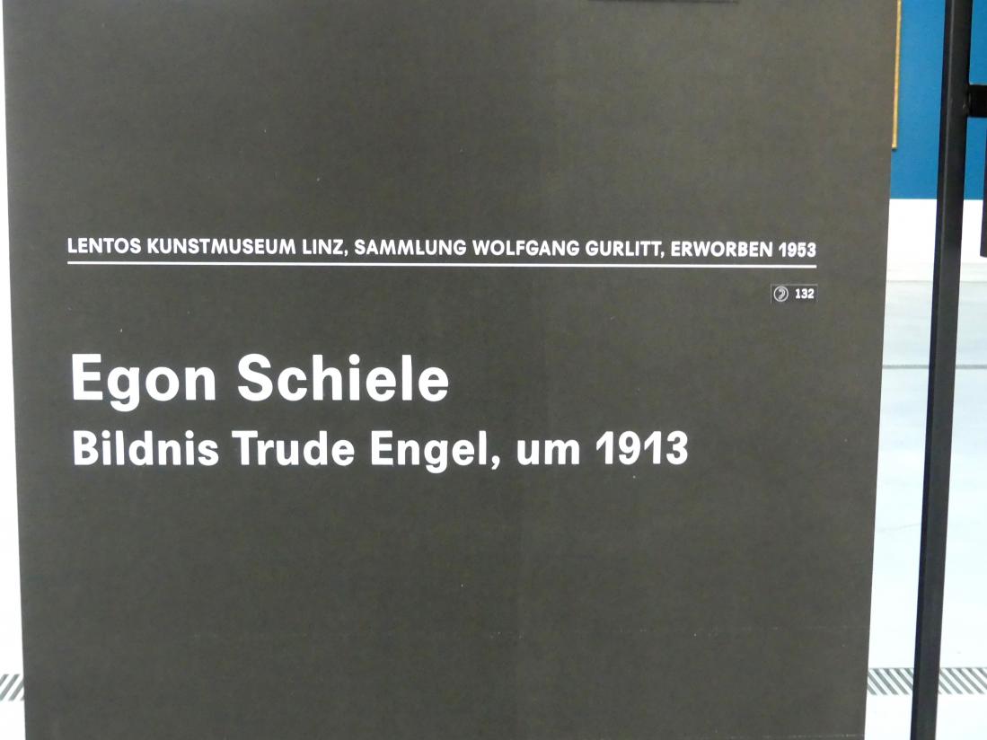 Egon Schiele (1908–1918), Bildnis Trude Engel, Linz, Lentos Kunstmuseum Linz, Saal 3 - Wege zur Abstraktion, um 1913, Bild 2/12