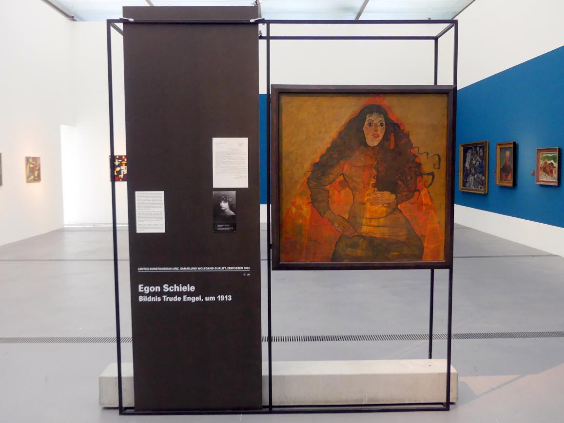 Egon Schiele (1908–1918), Bildnis Trude Engel, Linz, Lentos Kunstmuseum Linz, Saal 3 - Wege zur Abstraktion, um 1913, Bild 3/12