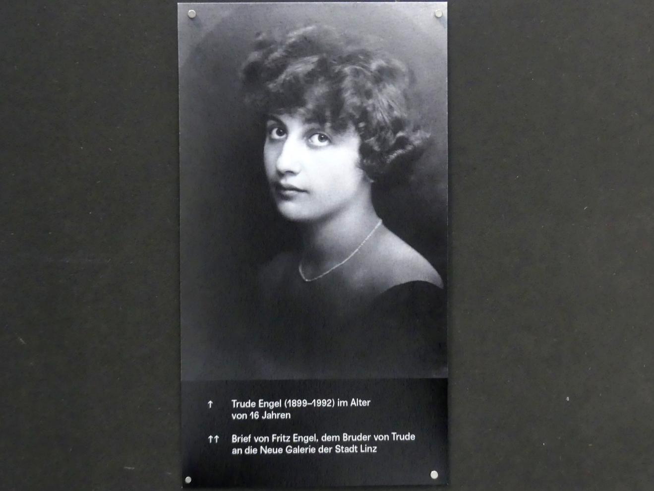 Egon Schiele (1908–1918), Bildnis Trude Engel, Linz, Lentos Kunstmuseum Linz, Saal 3 - Wege zur Abstraktion, um 1913, Bild 6/12