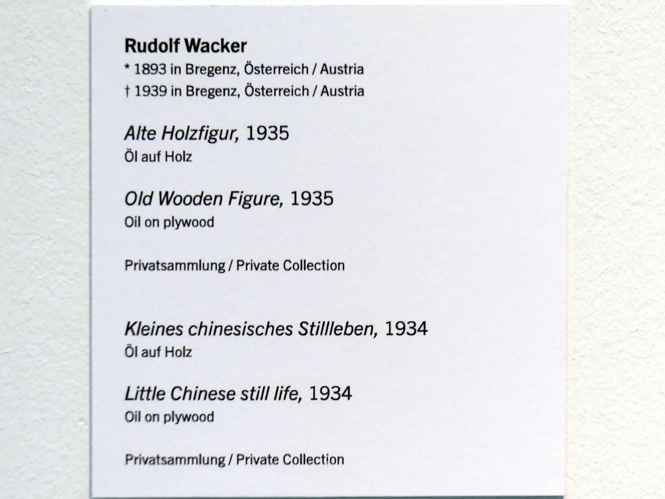 Rudolf Wacker (1923–1935), Alte Holzfigur, Linz, Lentos Kunstmuseum Linz, Saal 4 - Neue Sachlichkeit, 1935, Bild 2/2