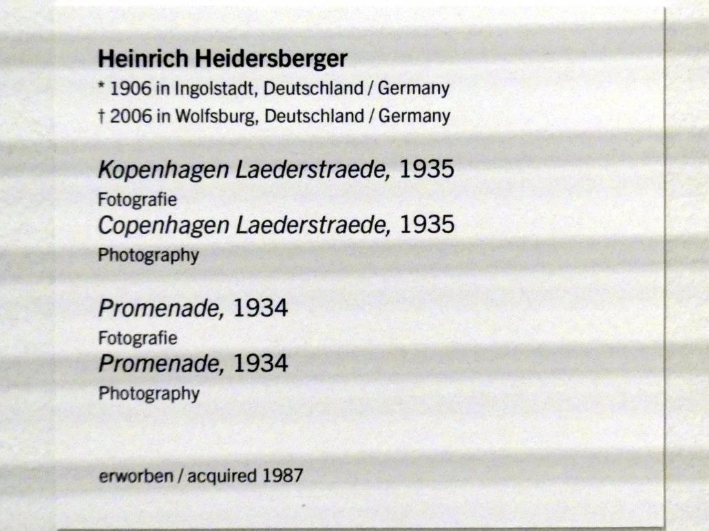 Heinrich Heidersberger (1934–1935), Kopenhagen Laederstraede, Linz, Lentos Kunstmuseum Linz, Saal 5 - Fotokabinett, 1935, Bild 3/3