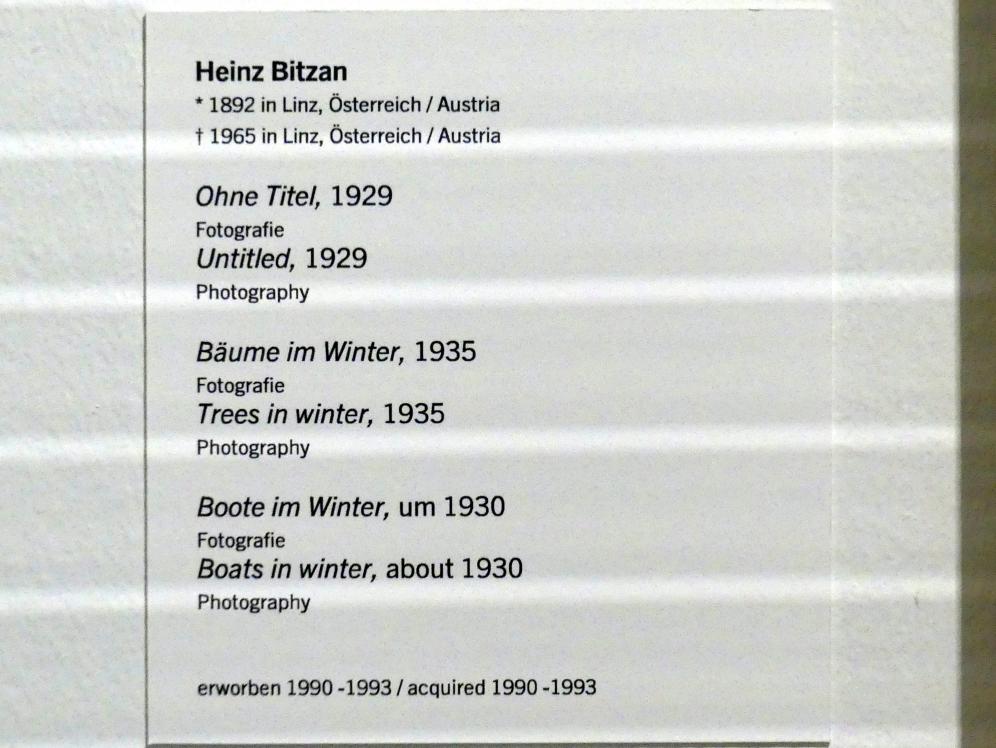 Heinz Bitzan (1929–1935), Ohne Titel, Linz, Lentos Kunstmuseum Linz, Saal 5 - Fotokabinett, 1929, Bild 3/3
