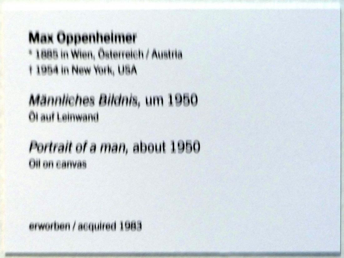 Max Oppenheimer (1908–1950), Männliches Bildnis, Linz, Lentos Kunstmuseum Linz, Saal 6 - Nationalsozialistische Propaganda, "Entartete Kunst" und Exil, um 1950, Bild 2/2