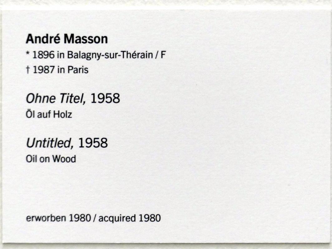 André Masson (1925–1968), Ohne Titel, Linz, Lentos Kunstmuseum Linz, Saal 7 - Nachkriegsjahre, 1958, Bild 3/3