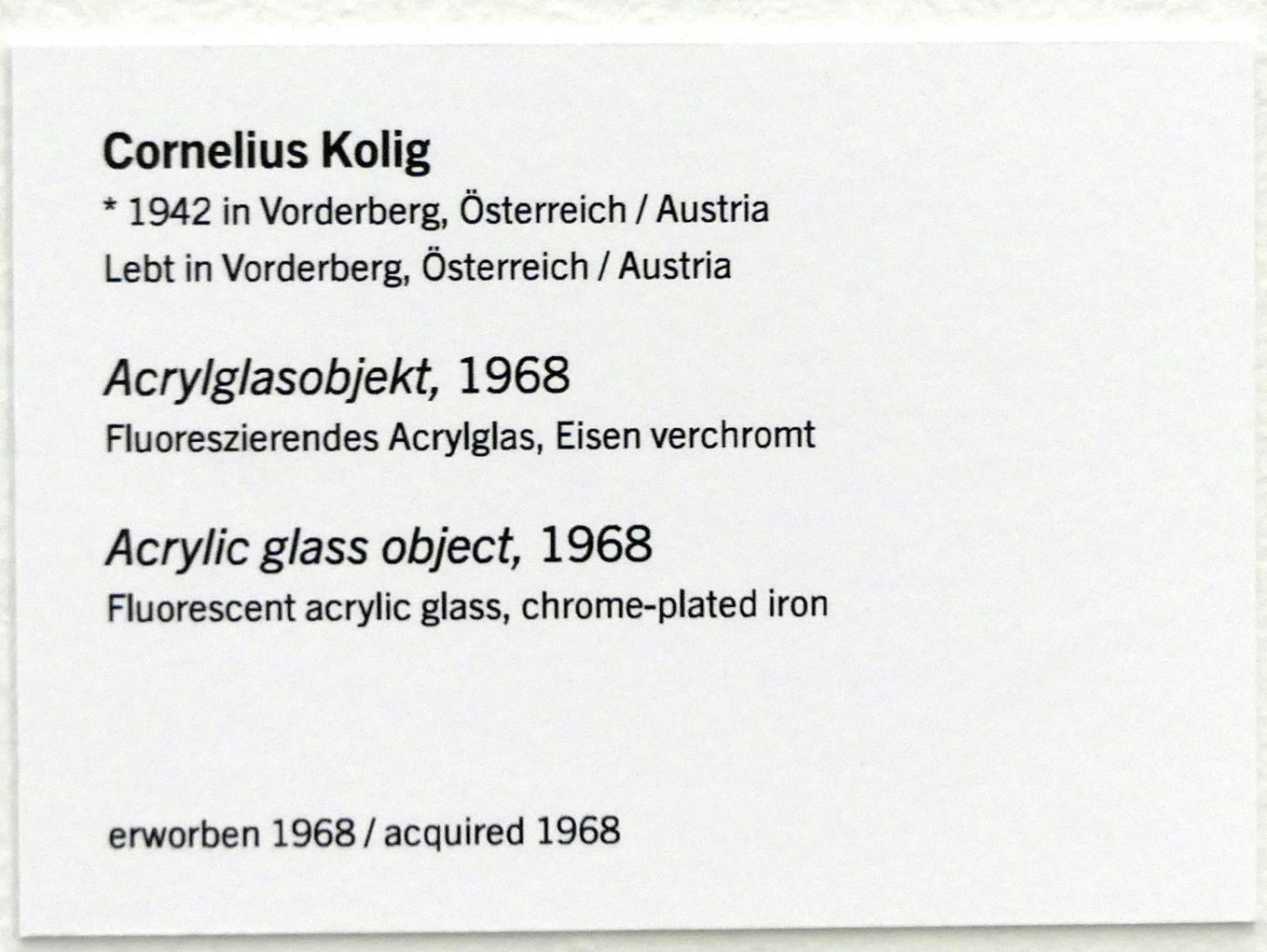 Cornelius Kolig (1968–1970), Acrylglasobjekt, Linz, Lentos Kunstmuseum Linz, Saal 9 - Das Jahrzehnt des Aufbruchs, 1968, Bild 7/7