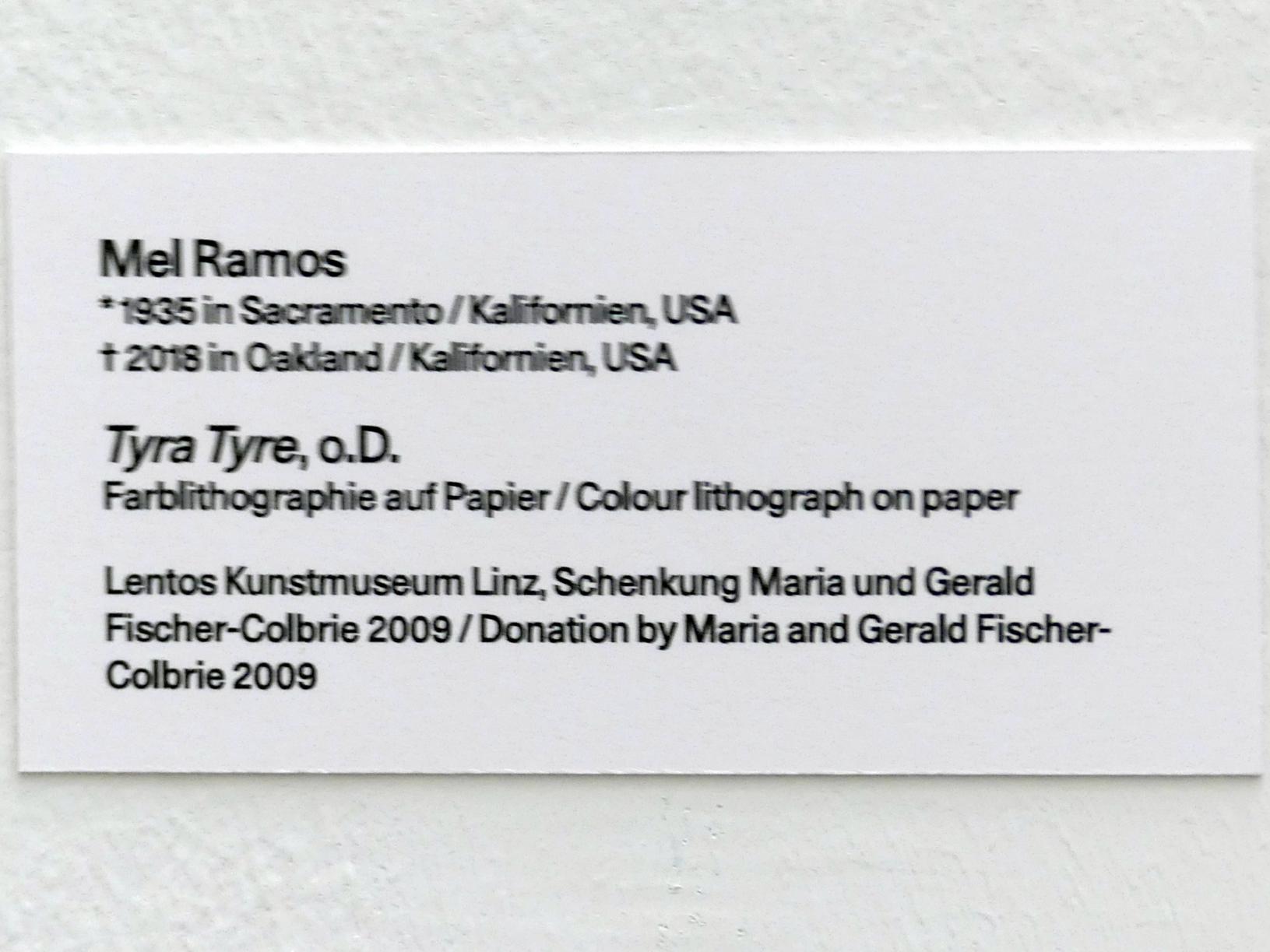 Mel Ramos (2017), Tyra Tyre, Linz, Lentos Kunstmuseum Linz, Saal 10 - Zu schade für die Lade, Undatiert, Bild 3/3