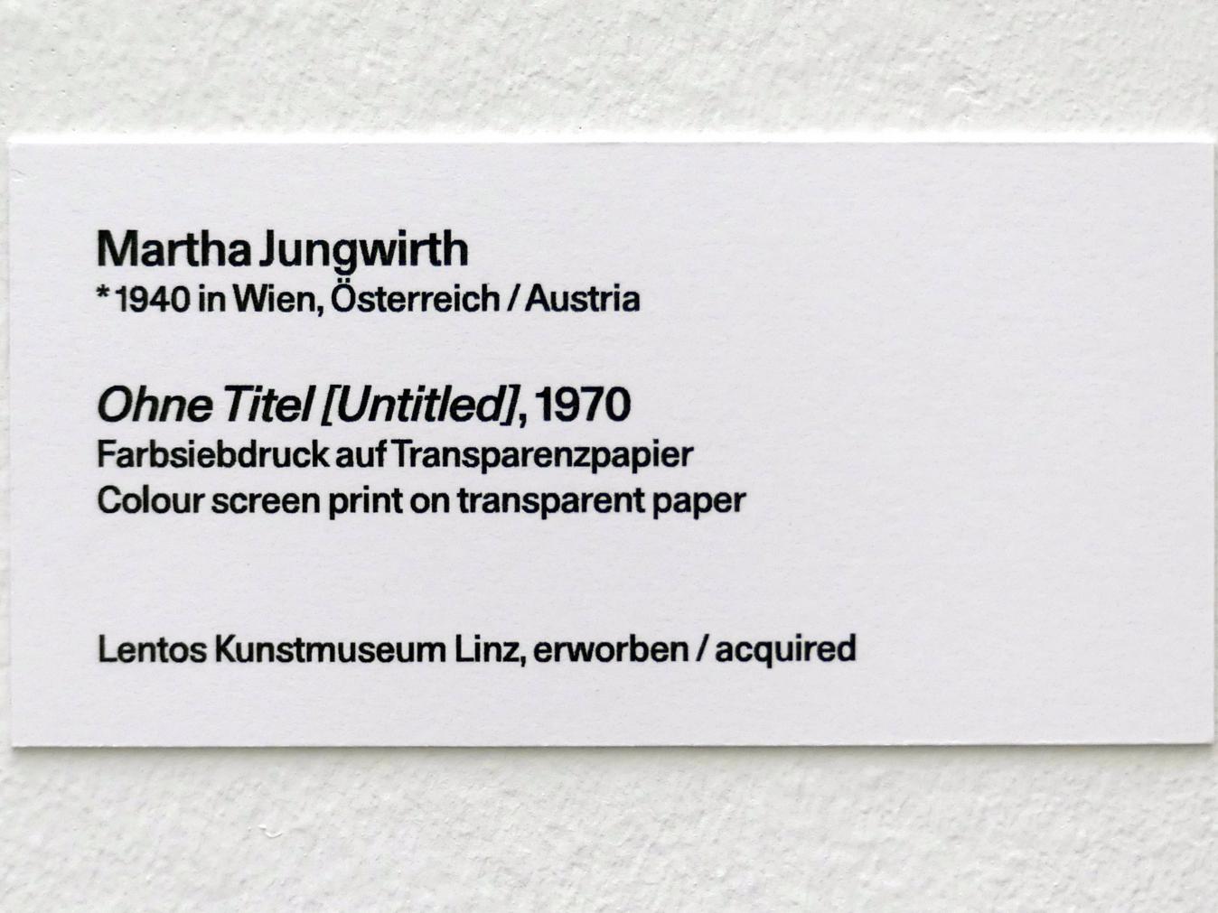 Martha Jungwirth (1970–1976), Ohne Titel, Linz, Lentos Kunstmuseum Linz, Saal 10 - Zu schade für die Lade, 1970, Bild 2/2