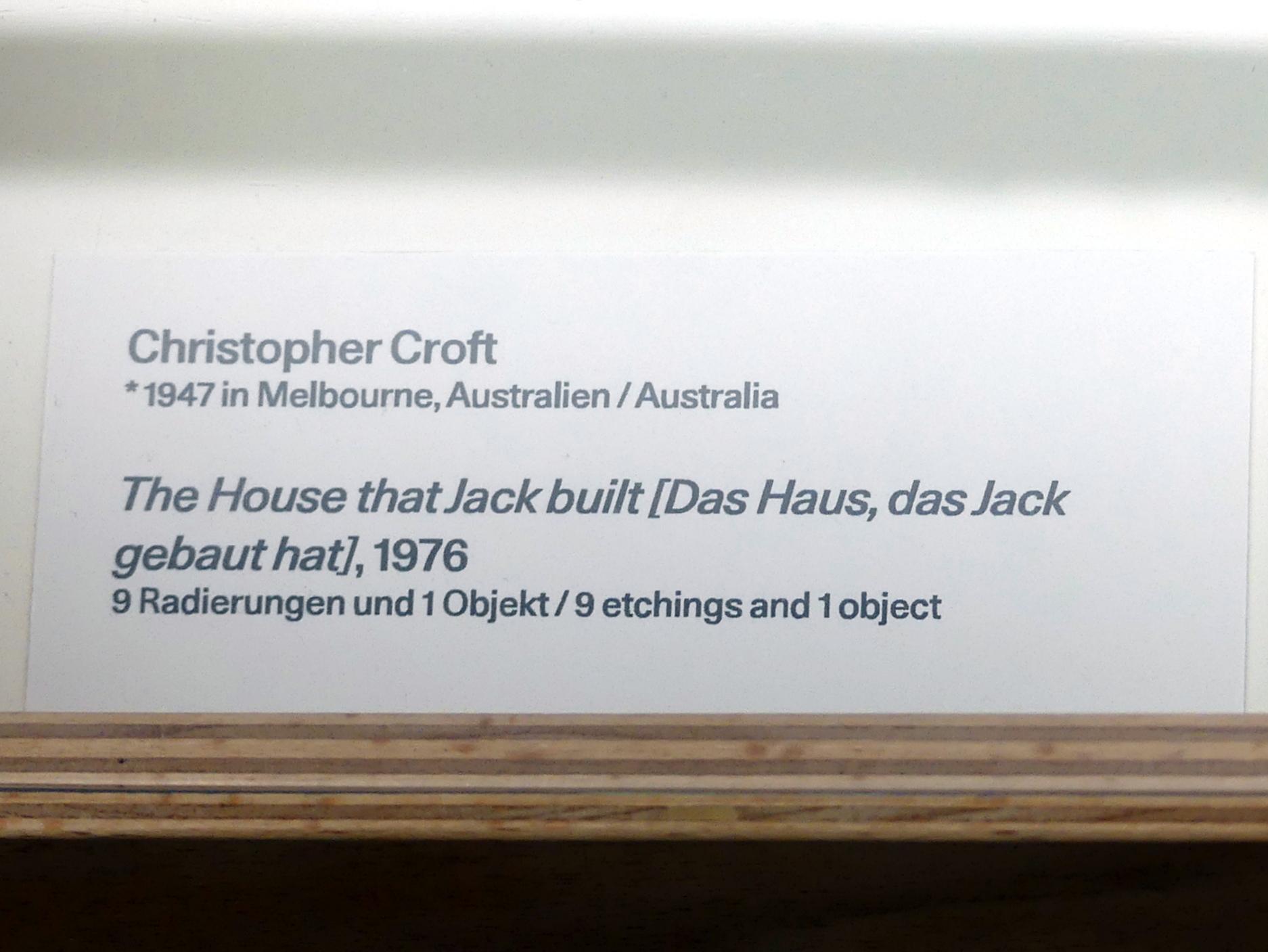 Christopher Croft (1976), The House that Jack built [Das Haus, das Jack gebaut hat], Linz, Lentos Kunstmuseum Linz, Saal 10 - Zu schade für die Lade, 1976, Bild 13/13